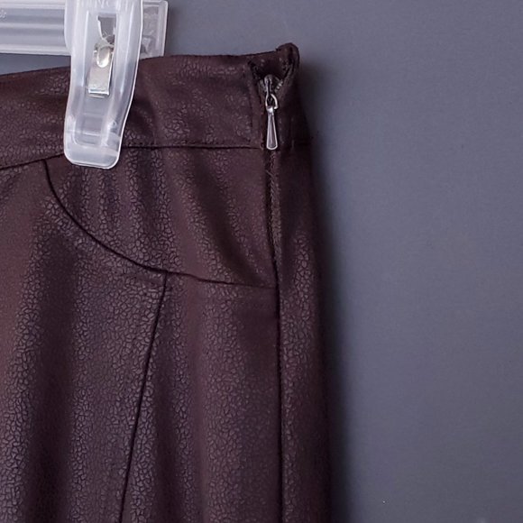 JOLIBEL Skinny Pants Faux Suede High Rise Brown 8 - Picture 6 of 8